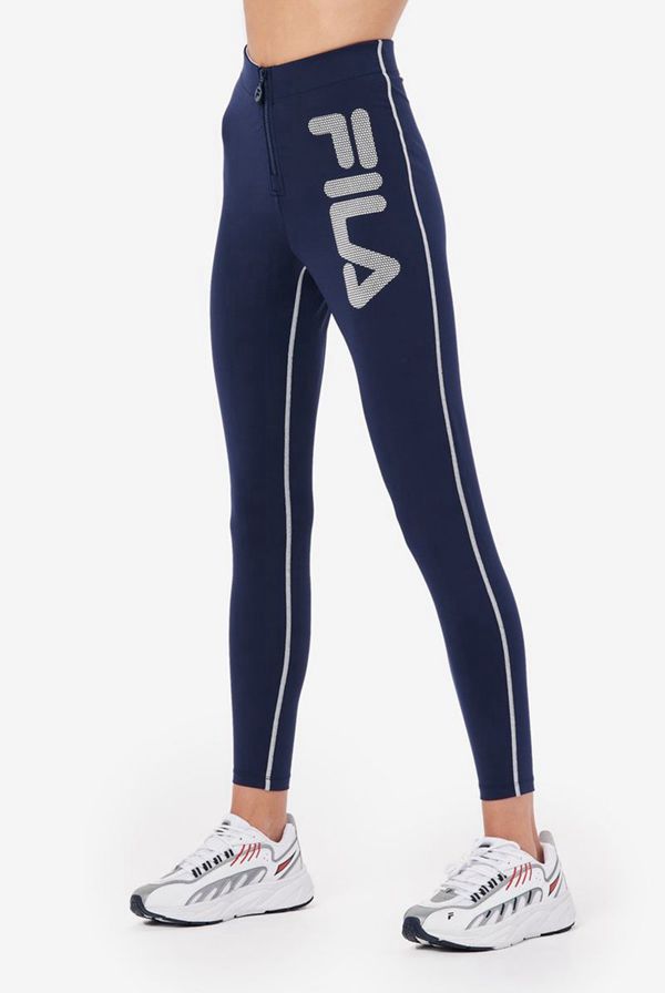 Legging Fila Mulher Azul Marinho/Branco - Fila Harleen High Rise Portugal Lisboa,LFJH-43281